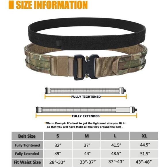 Quick Release Rigger MOLLE Belt 1.75 Inch Inner & Outer Tactical Heavy Duty Belt - Picture 6 of 8
